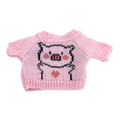 harayaa Kurzarmpullover mit Plüschfigur, Eigene Puppen, Selber Machen, Selber Machen, Flexibel Herstellen, für 7,87 Puppen, Rosa Schwein von harayaa