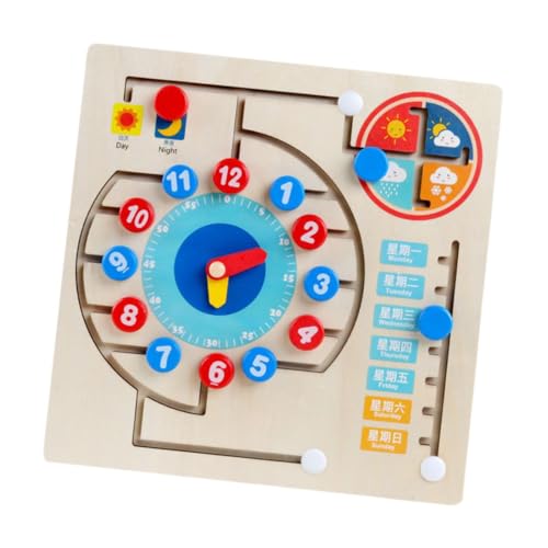 harayaa Lerntafel Aus Holzspielzeug, Montessori Wettertafel, Zeit Und Jahreszeiten Spielset Aus Holz für Babys Und Kinder von harayaa