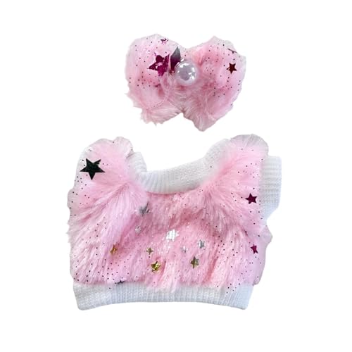 harayaa Mädchen-Puppenkleidung, Kostüme, weiches Plüsch-Puppenzubehör für Kinder, niedliche Dekoration, Puppenkleidung, Puppenoutfits für 17-cm-Puppen, Rot von harayaa