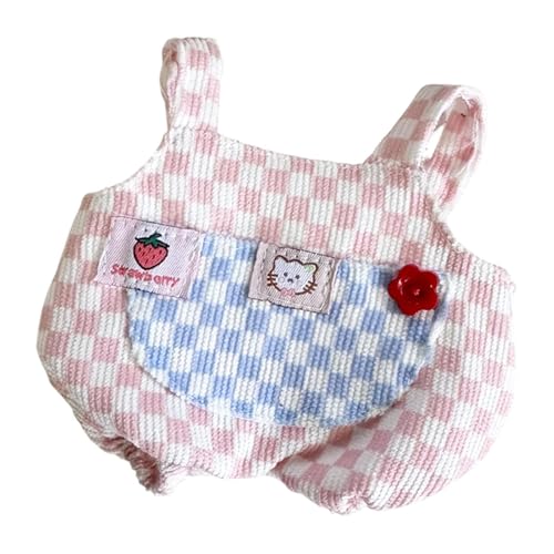 harayaa Mädchen Puppenoverall Kostüme, DIY Puppenspielzeug, Stilvolle Plüschpuppen Hosenträgerhose, Puppenkleidung für 20 cm Puppen, Blau von harayaa