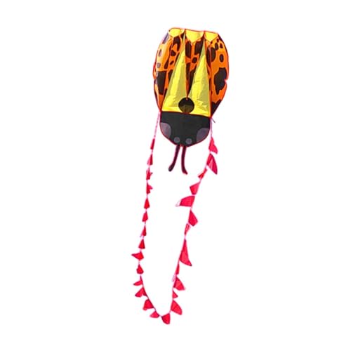 harayaa Marienkäfer Parafoil Kite Outdoor -Spielzeug mit 100 m Leitung und Schwanz tierisch geformtes Kite Flying Toy für Reise Hinterhof Kinder, Orange von harayaa