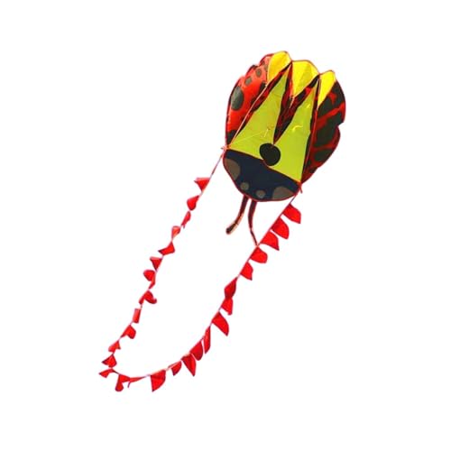 harayaa Marienkäfer Parafoil Kite Outdoor -Spielzeug mit 100 m Leitung und Schwanz tierisch geformtes Kite Flying Toy für Reise Hinterhof Kinder, Rot von harayaa