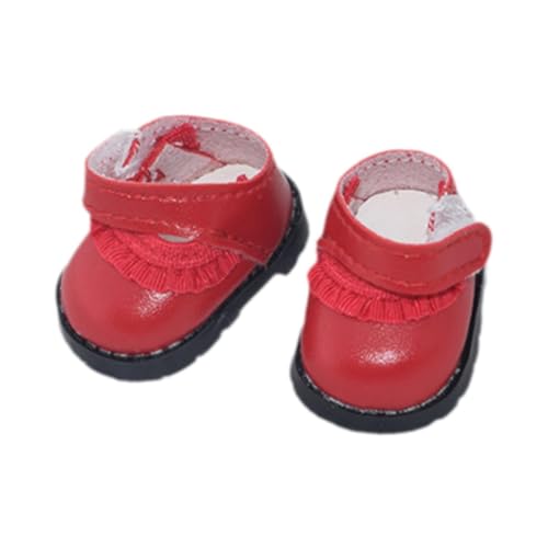 harayaa Mini 17cm 6Zoll Puppenschuhe,DIY Puppenspielzeug,Bequem,Puppenzubehör,Puppen-Anziehspielzeug zum Herstellen von Puppenspielzeug Mädchen Geschenk, Rot von harayaa