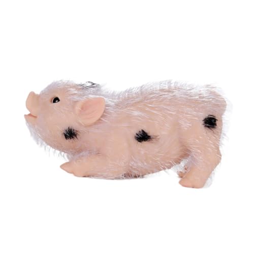 harayaa Mini-Ferkel, schwarzes gepunktetes Schwein, realistisches -Tier, wiedergeborenes Schweinchen, Spielzeug, lebensechte Tierschwein-Puppe, Kleiner Fleck von harayaa