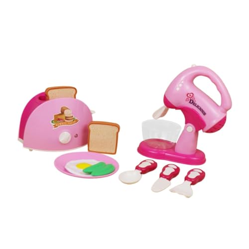 harayaa Mini Küchenspielzeug für Vorschulkinder, Mixer und Brotbackautomat, Rosa von harayaa