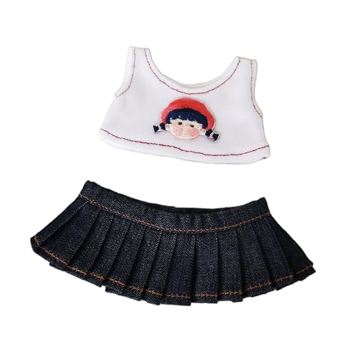 harayaa Mini Puppenkleidung Mädchen Puppenkleidung Set Röcke T Shirts Mädchen Geschenkkleidung Entzückendes Bequemes Puppenspielzeug, Kleines Mädchen von harayaa