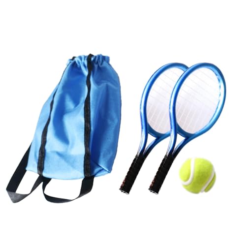 harayaa Mini Tennisschläger Und Ball Set, Miniatur Tennis Set, Miniatur Sport Tennisschläger Und Ball Set, Alter 3–6, Blau von harayaa