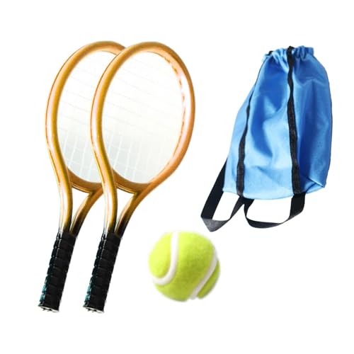 harayaa Mini Tennisschläger Und Ball Set, Miniatur Tennis Set, Miniatur Sport Tennisschläger Und Ball Set, Alter 3–6, Golden von harayaa