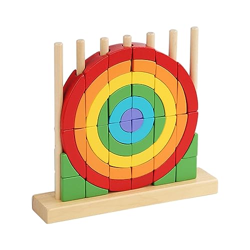 harayaa Montessori Holz Regenbogen Stapelspielzeug, Eltern Kind, Regenbogen Stapel Holzbaustein Set für Kinder, Mädchen, Kinder, von harayaa