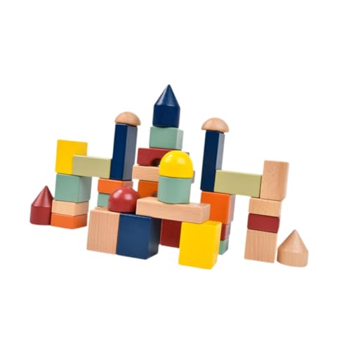 harayaa Montessori-Spielzeug, Stapelblöcke, Spielzeug in verschiedenen Formen, Holzbaustein-Set, Holzblöcke für Kinder im Alter von 2–4 Jahren von harayaa