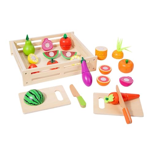 harayaa Obst Und Gemüseschneidespielzeug, Rollenspiel Lebensmittelset für Die Küche mit Aufbewahrungskorb für Kinder von harayaa