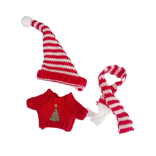 harayaa Plüschpuppe, Strickpullover, Puppenkleidung, süßes DIY-Puppenspielzeug für Kinder, pädagogische Puppen-Outfits, Kostüme für 6,69-Zoll-Puppen, Rot von harayaa