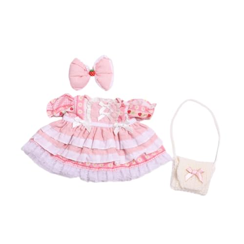 harayaa Plüschpuppenkleidung für 38 cm große Cartoons, zum Anziehen, Kleidung für Kuscheltiere, stylische Kostüme, weiche Puppenoutfits, Puppenkleidung, ROSA von harayaa