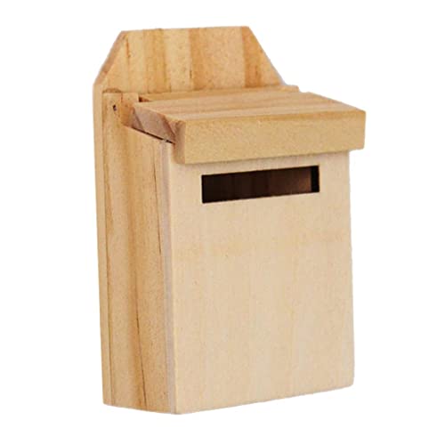 harayaa Puppenhaus Briefkasten aus Holz mit Aufkleber, 4.5x2.2x7cm, Natürlich von harayaa