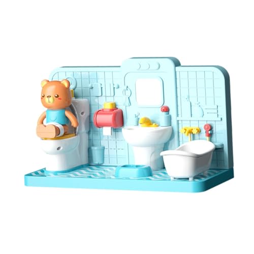 harayaa Puppenhaus Miniatur Puppenhaus Badezimmer Set Puppenhaus Toilette Badewanne Badezimmer Set von harayaa