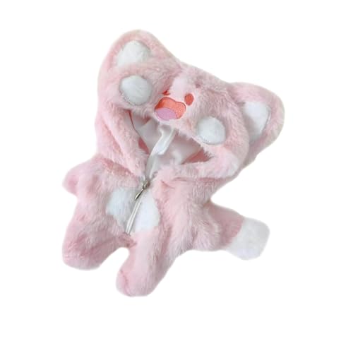 harayaa Puppenkleidung, Süßer Plüsch Overall mit Katzendesign, Geschenk, Bequem, Leicht zu Tragen, Puppenkleidung Zum Anziehen, Puppenkleidung für Kinder, Mäd, Rosa von harayaa