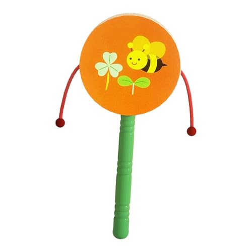 harayaa Rassel Trommel Spielzeug Säugling Baby Shaker Spielzeug Rhythmus Schlaginstrument Baby Musikspielzeug Lernspielzeug für Jungen Mädchen Kinder, Biene von harayaa