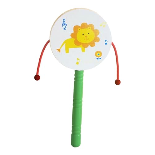 harayaa Rassel Trommel Spielzeug Säugling Baby Shaker Spielzeug Rhythmus Schlaginstrument Baby Musikspielzeug Lernspielzeug für Jungen Mädchen Kinder, Löwe von harayaa