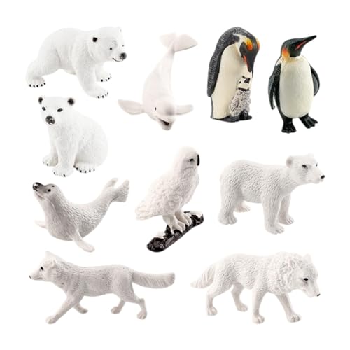 harayaa Realistische arktische Tiere Wildtier-Statuen PVC Miniatur Kreaturen Figuren Set Tier Figuren für Kinder Geschenk, 10 Stück von harayaa