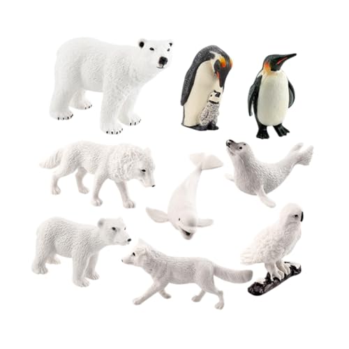 harayaa Realistische arktische Tiere Wildtier-Statuen PVC Miniatur Kreaturen Figuren Set Tier Figuren für Kinder Geschenk, 9 Stück von harayaa