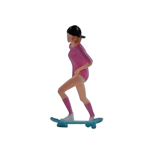 harayaa Resin 1/64 Diorama Figuren Modell, Skateboard Girl DIY Szene Handbemalt Tiny von harayaa