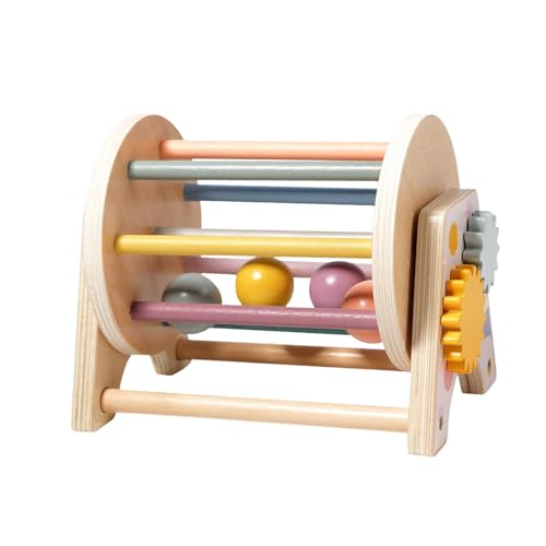 harayaa Rollendes Trommelspielzeug aus Holz, Rassel, Rollendes Spielzeug, Montessori-Ball, Zylinder, Rollende Trommel von harayaa