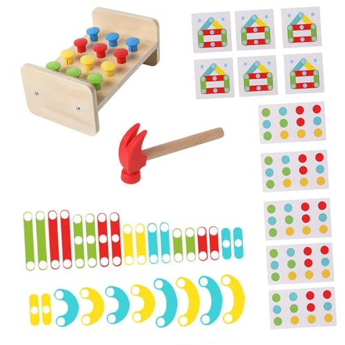 harayaa Schlagen Bank Spielzeug Peg Board Spielzeug Stamm Feine Fähigkeiten Form Sortieren Lernen Passende Spielfarbe für Jungen Mädchen von harayaa