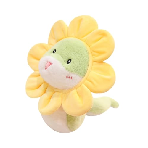 harayaa Schlangen Plüschtier, Weiches Schlangenspielzeug, Schlangenpuppenspielzeug für Kinder, Süßes Tierspielzeug, Schlangen Stofftier, B, Grüne Sonnenblume 24cm von harayaa