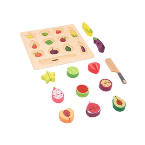 harayaa Schneiden von Obst und Gemüse Set aus Holz Küche Puzzle Spielzeug aus Holz Spielküche für Jungen von harayaa