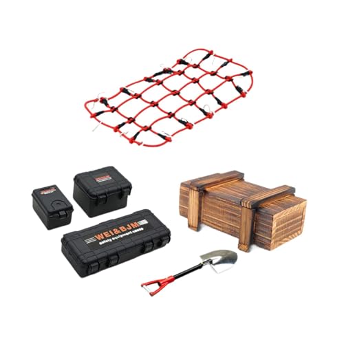 harayaa Set RC Auto Dach Zubehör Gepäcknetz mit Haken für SCX10 90046 90047, Schwarz von harayaa