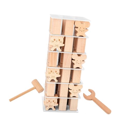 harayaa Stapelspiel Aus Holz, Bausteine, Frühes Lernen, Tumbling Block Spiel, Brettspiele für Partys, Kinder, Familienreisen von harayaa