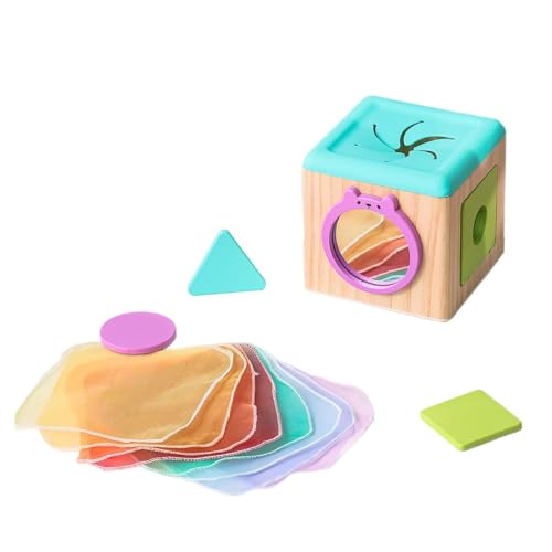 harayaa Taschentuchbox für Kleinkinder, Aktivitätswürfel aus Holz, Sortierspielzeug, Holzhaus, Babyspielzeug, pädagogisches Lernspielzeug für Kinder, Jungen von harayaa