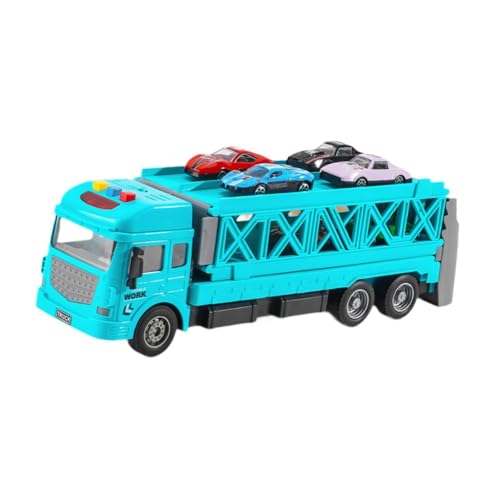 harayaa Transport-LKW-Spielzeugset, Transport-LKW-Spielzeug mit Autos, Lagerung von Autos und Transporter, Spielzeug-LKW für Kinder, Jungen, Mädchen, GrÜn, Einzelne Schicht von harayaa