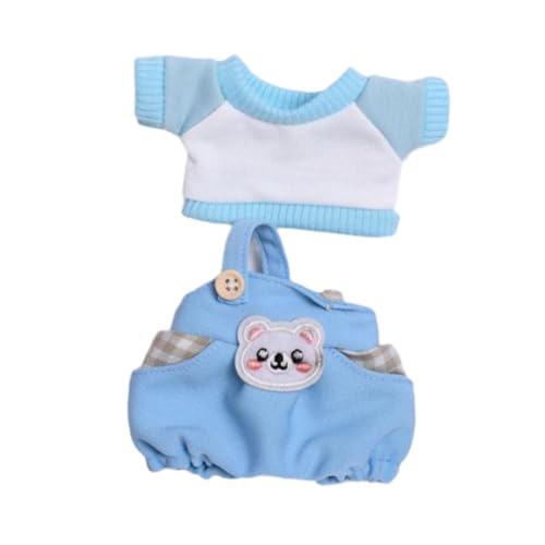 harayaa Weiche 15 cm Plüschpuppenkleidung Foto Requisiten Gefüllte Puppenzubehör Kostüme Overalls Set für, Blau von harayaa