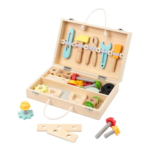 harayaa Werkzeugkasten Spielzeug Holz Kleinkinder Werkzeug Set für Kleinkinder Kinder Urlaub Geschenke von harayaa