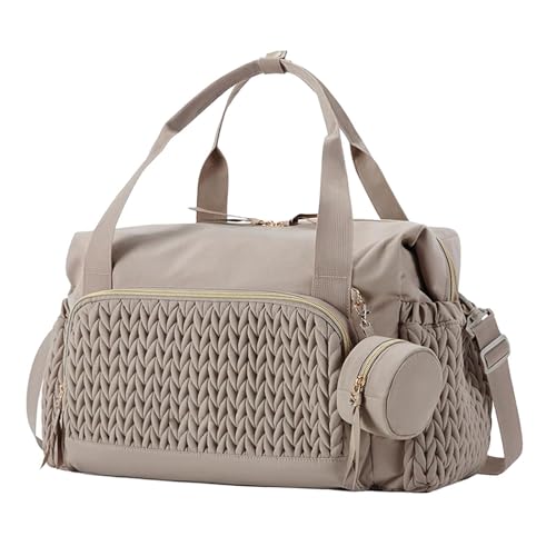 harayaa Wickeltasche, Tragetasche, Weekender-Tasche, große Kapazität, Stilltasche, Mama-Umhängetasche, Umstandstasche für Mama, Reisen, Strand, Braun von harayaa