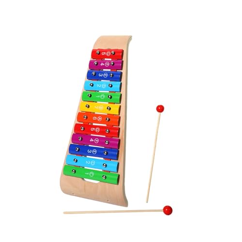 harayaa Xylophon Spielzeug Aus Holz für Kinder, Montessori Spielzeug, Bunt, mit 2 Schlägeln, Baby Musikinstrument, Motorik Spielzeug, 12 Töne von harayaa