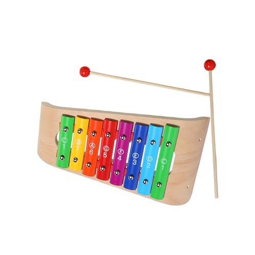 harayaa Xylophon Spielzeug Aus Holz für Kinder, Montessori Spielzeug, Bunt, mit 2 Schlägeln, Baby Musikinstrument, Motorik Spielzeug, 8 Töne von harayaa