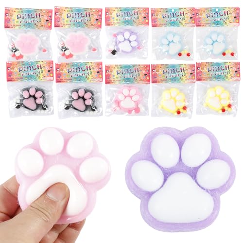 12 Stück Cat Paw Squeeze Toy,Süße Weiche Katzenpfoten Quetschspielzeuge,Anti-Stress Spielzeug,Zum Entspannen und Abreagieren,für Kinder und ErwachseneCat Paw Squeeze Toy von harupink