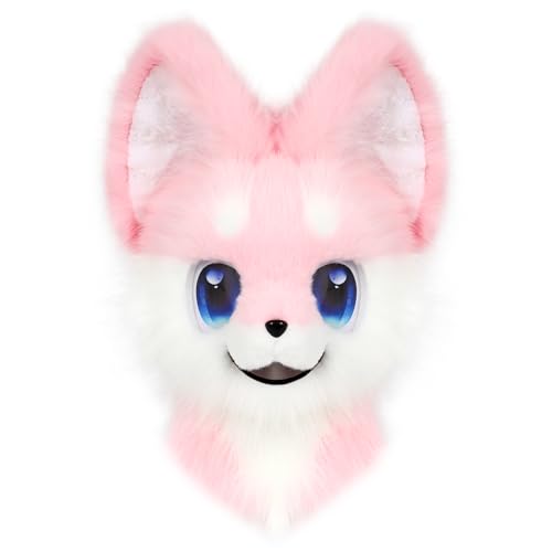 hbbhml Animal Full Head Dog Mask Fursuit Therian Plush Realistic Masks for Party Halloween Cosplay Costume Accessory von hbbhml