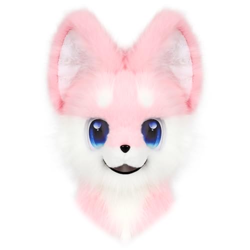 hbbhml Animal Full Head Dog Mask Fursuit Therian Plush Realistic Masks for Party Halloween Cosplay Costume Accessory von hbbhml