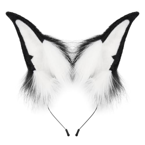 hbbhml Katzen Fuchs Kunstfell Ohren Stirnband Tier Wolf Hund Pelz Kopfbedeckung Halloween Cosplay Party Haarreif hbbhml Katzen Fuchs Kunstfell Ohren Stirnband Tier Wolf Hund Pelz Kopfbedeckung Halloween Cosplay Party Haarreif von hbbhml