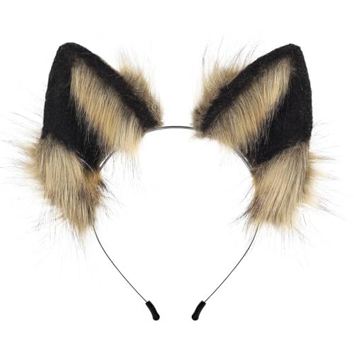 hbbhml Kunstfell Furry Fox Wolf Katzenohren Kopfbedeckung Cosplay Kostüm Kopf Zubehör für Halloween Weihnachten Karneval Party Geschenk von hbbhml