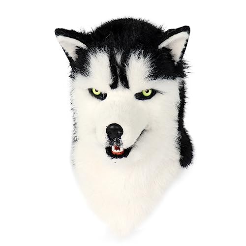 hbbhml Tierkopf maske beweglicher Mund Plüsch Kunst pelz Masken Kostüm Kostüm Cosplay Requisiten für Halloween Karneval Party (Husky) von hbbhml