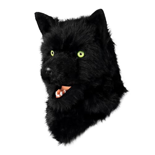 hbbhml Wolf Hundekopf Maske Plüsch Kunstfell Kostüm Cosplay Requisiten für Halloween Weihnachten Party Maskerade von hbbhml