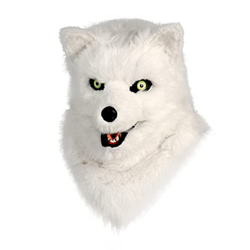 hbbhml Wolf Hundekopf Maske Plüsch Kunstfell Kostüm Cosplay Requisiten für Halloween Weihnachten Party Maskerade von hbbhml