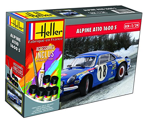 Heller 56745 Alpine A110(1600) Kit Ref. (including paints,brush and glue) Modellbausatz, grau von heller