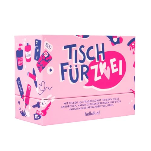 hellofun! | Tisch für Zwei | Quiz für Paare | Paar Spiele für Paare | Gesellschaftsspiele für Erwachsene | Paarspiel Erwachsene | Spiel der Liebe | Ich Liebe Dich Geschenk | Für 2 Personen ab 18 von HUCH!