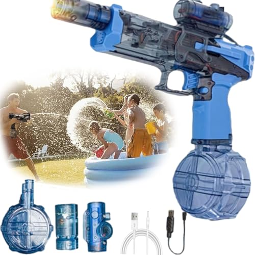 Ultimate Battle Blaster,Battle Blastercolreet Wasserpistole,Electric Water Gun Automatic,Water Battle Electric Water Gun with Interactive Lighting, Water Pistol Long Range (Blue) von heofonm