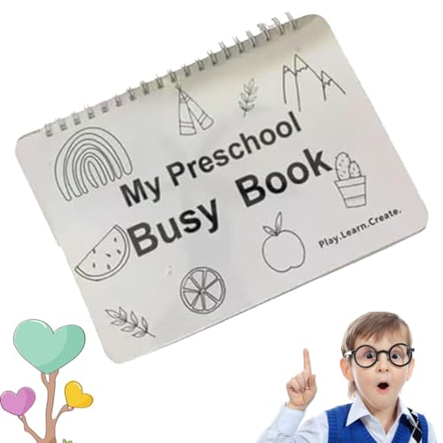 heofonm My Preschool Busy Book, My Preschool Busy Book for Ages 3, Education Workbook Activity Binder Learning Toys, Learning Materials and Tracing Coloring Book (1PCS) von heofonm